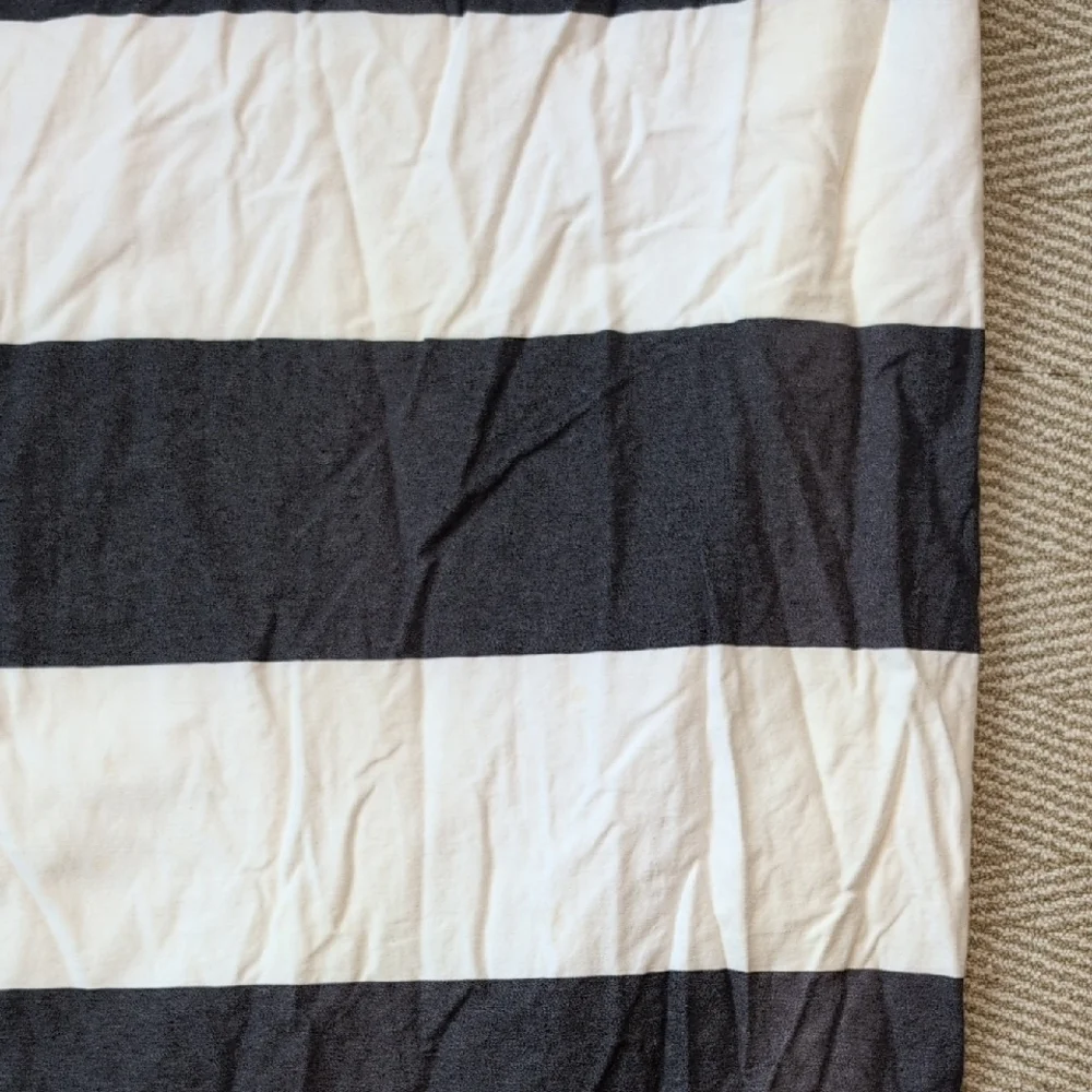 Pottery Barn Rugby Stripe Navy Blue Blackout Curtains Panel Pair 50